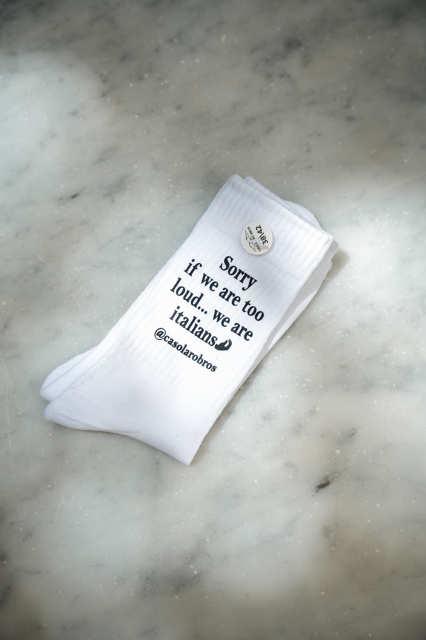 „Sorry if we are too loud…we are Italians🤌🏼“  Socks
